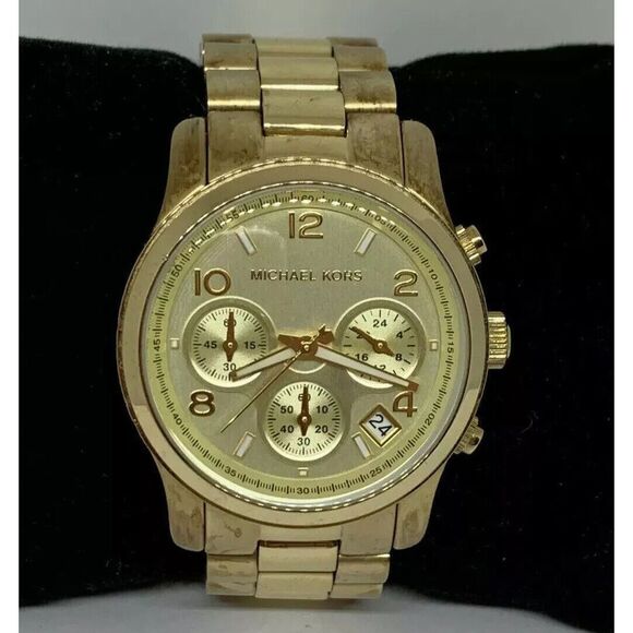 Michael Kors Runway Mk5055 Unisex Gold Stainless steel Analog Dial Watch PB1 - Picture 1 of 8